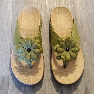 Ladies Orthaheel Flower Flip Flops